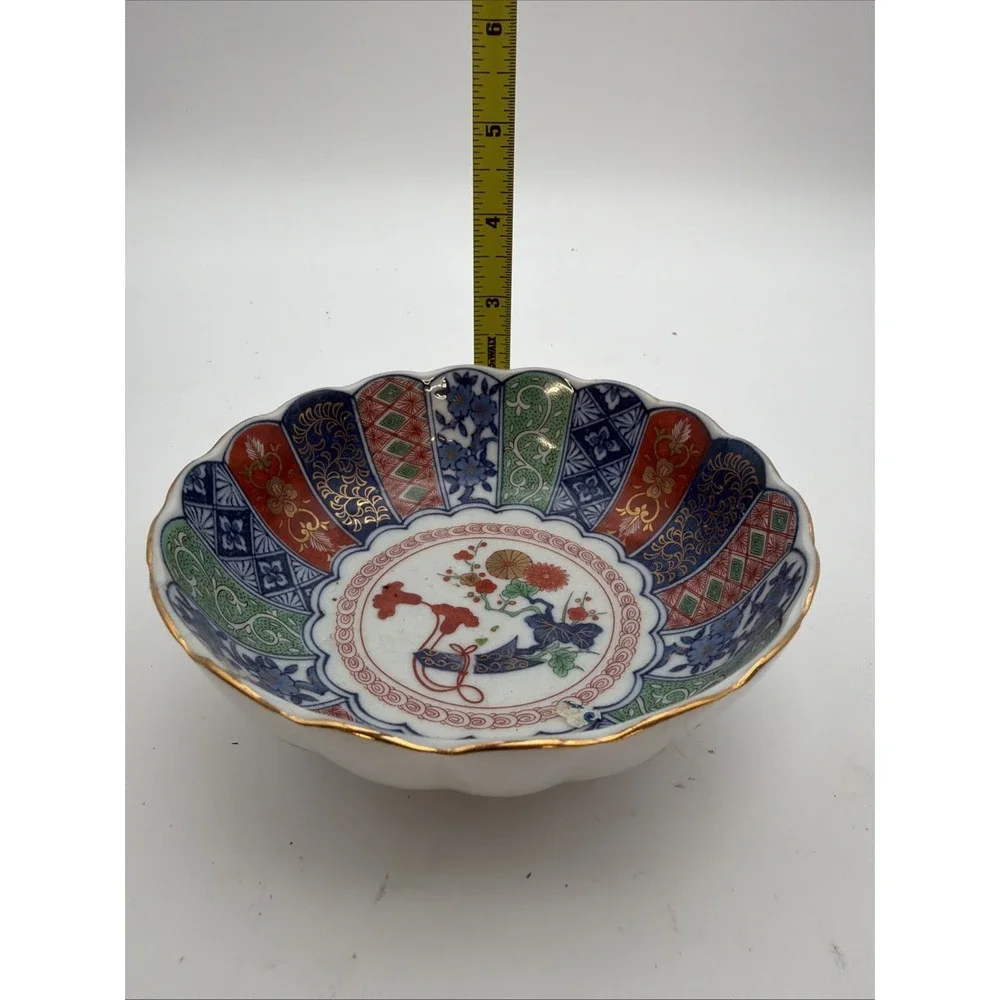 antique Japanese Imari-style Arita porcelain bowl